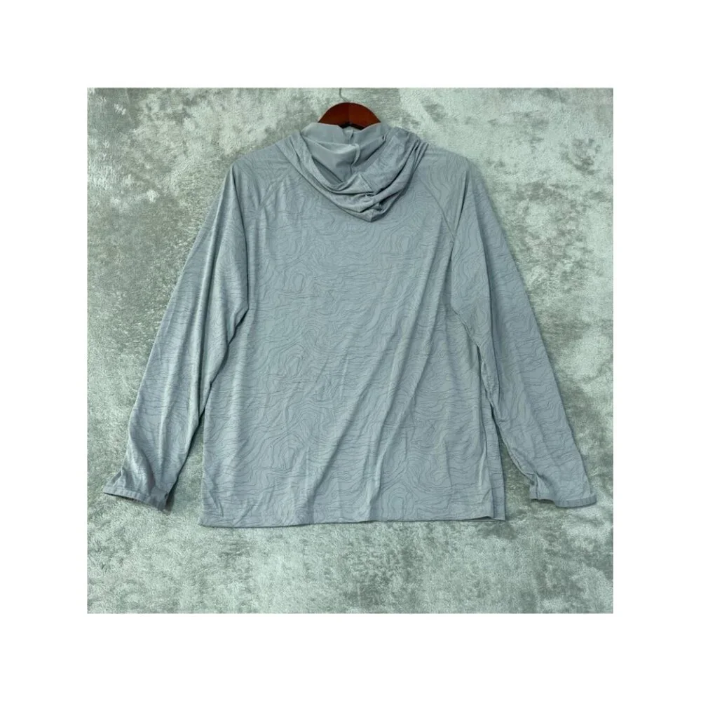 Eddie Bauer Men's S Gray Pattern Solarfoil Hoodie Lightweight Activewear